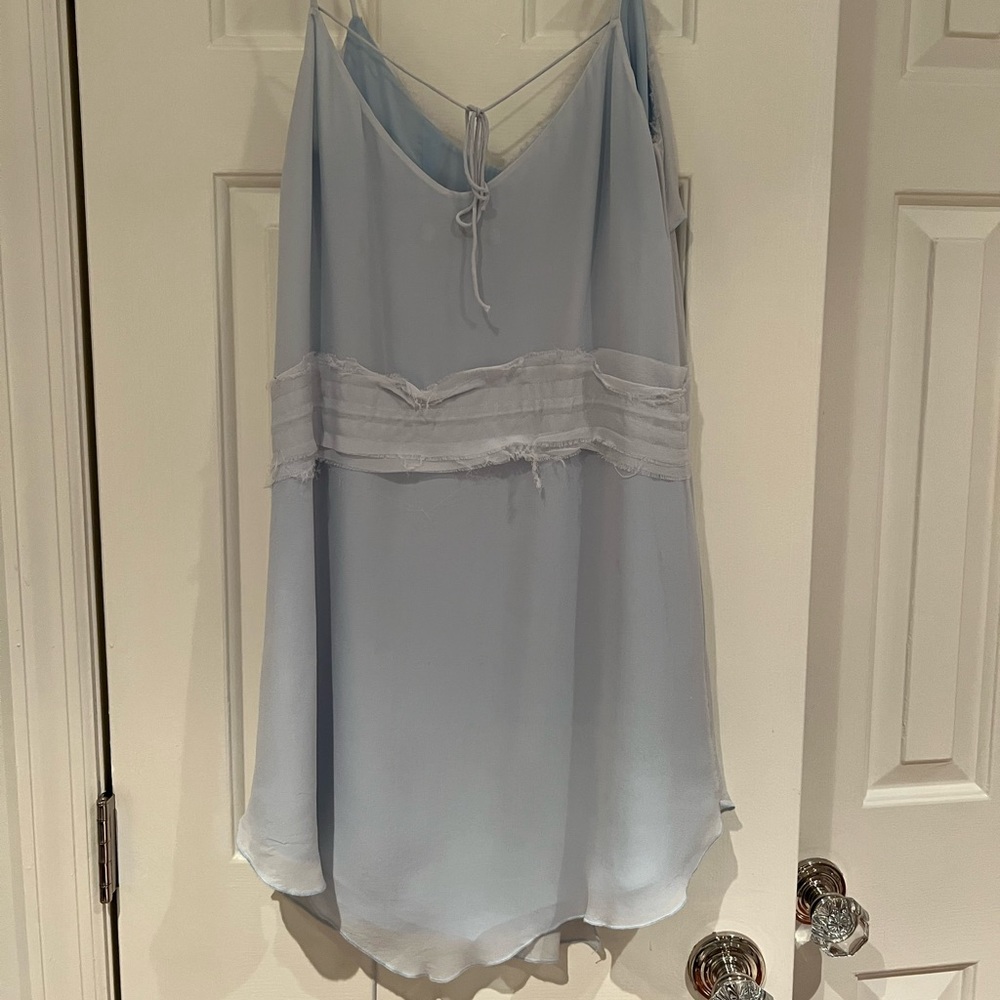 INTERMIX Chelsea Flower Silk Baby Blue Dress - Picture 2 of 7